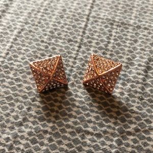 Michael Kors rose gold pyramid earrings